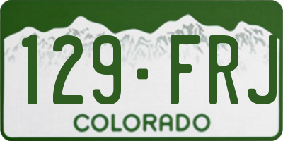 CO license plate 129FRJ