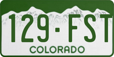 CO license plate 129FST