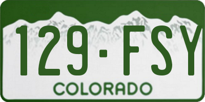 CO license plate 129FSY
