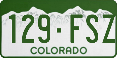 CO license plate 129FSZ