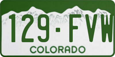 CO license plate 129FVW