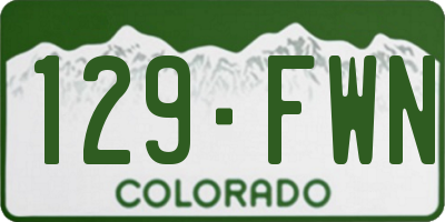 CO license plate 129FWN