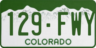 CO license plate 129FWY