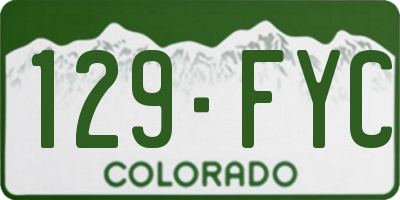 CO license plate 129FYC