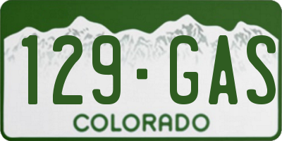 CO license plate 129GAS