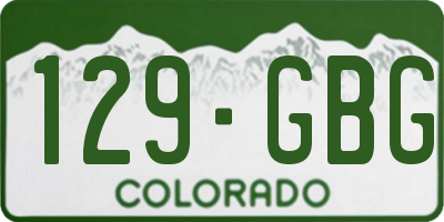 CO license plate 129GBG
