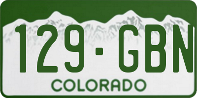 CO license plate 129GBN