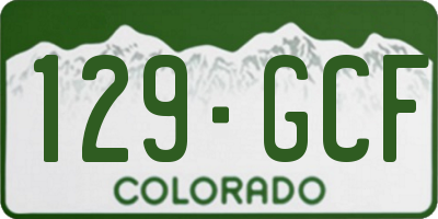 CO license plate 129GCF
