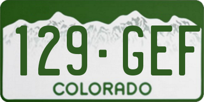CO license plate 129GEF
