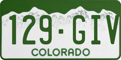 CO license plate 129GIV