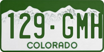 CO license plate 129GMH