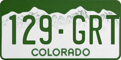 CO license plate 129GRT