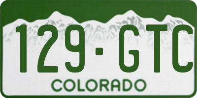 CO license plate 129GTC
