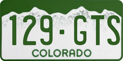 CO license plate 129GTS
