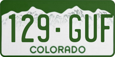 CO license plate 129GUF