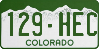 CO license plate 129HEC