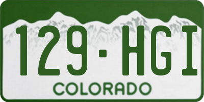 CO license plate 129HGI