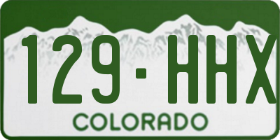 CO license plate 129HHX