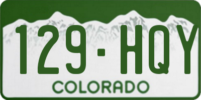 CO license plate 129HQY