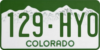 CO license plate 129HYO