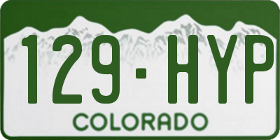 CO license plate 129HYP