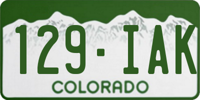 CO license plate 129IAK
