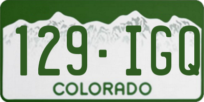 CO license plate 129IGQ