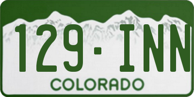 CO license plate 129INN