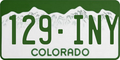 CO license plate 129INY