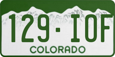 CO license plate 129IOF