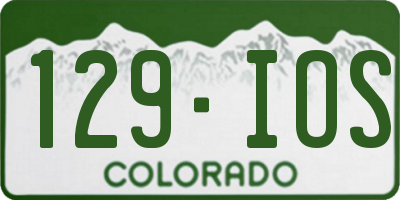 CO license plate 129IOS