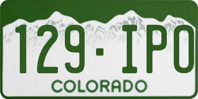 CO license plate 129IPO