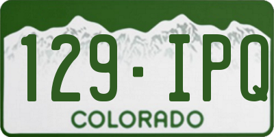 CO license plate 129IPQ