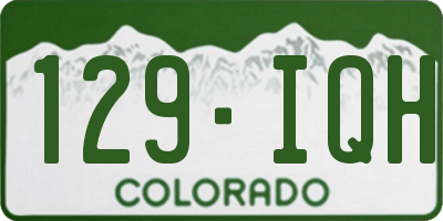 CO license plate 129IQH