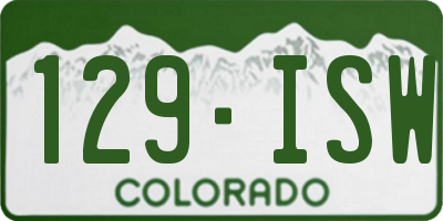 CO license plate 129ISW