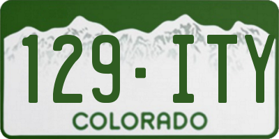 CO license plate 129ITY
