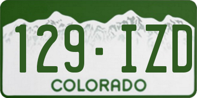 CO license plate 129IZD