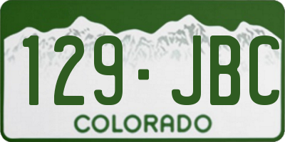 CO license plate 129JBC