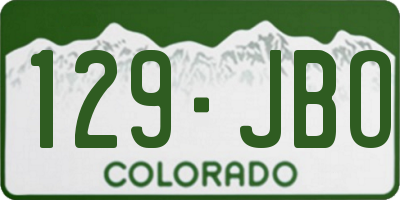 CO license plate 129JBO