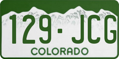 CO license plate 129JCG