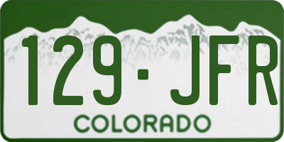 CO license plate 129JFR