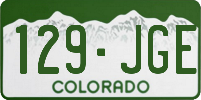 CO license plate 129JGE