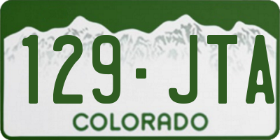 CO license plate 129JTA