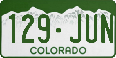 CO license plate 129JUN