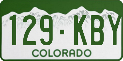 CO license plate 129KBY