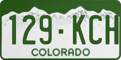 CO license plate 129KCH