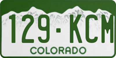 CO license plate 129KCM