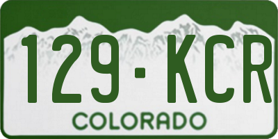 CO license plate 129KCR