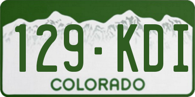 CO license plate 129KDI