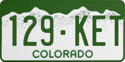 CO license plate 129KET